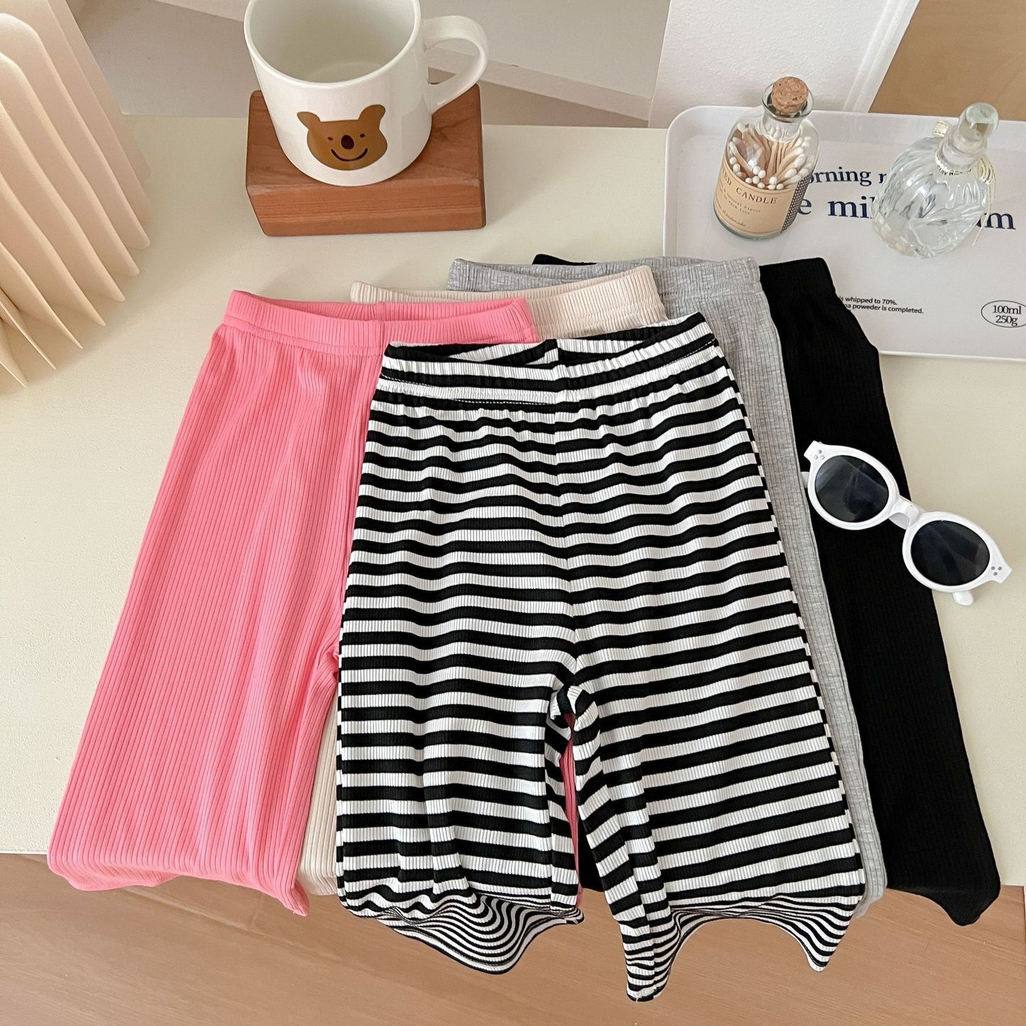 Spring And Summer Wide-leg Pants Korean Style Fried Street Girl Thin Type Casual Sports Trousers