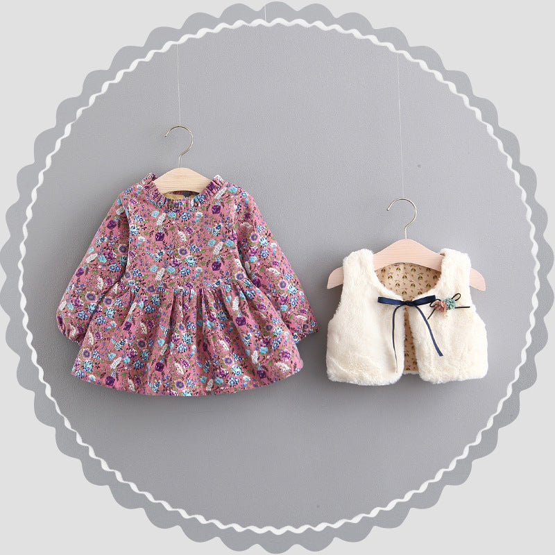 Girls skirt suit plus velvet baby and toddler
