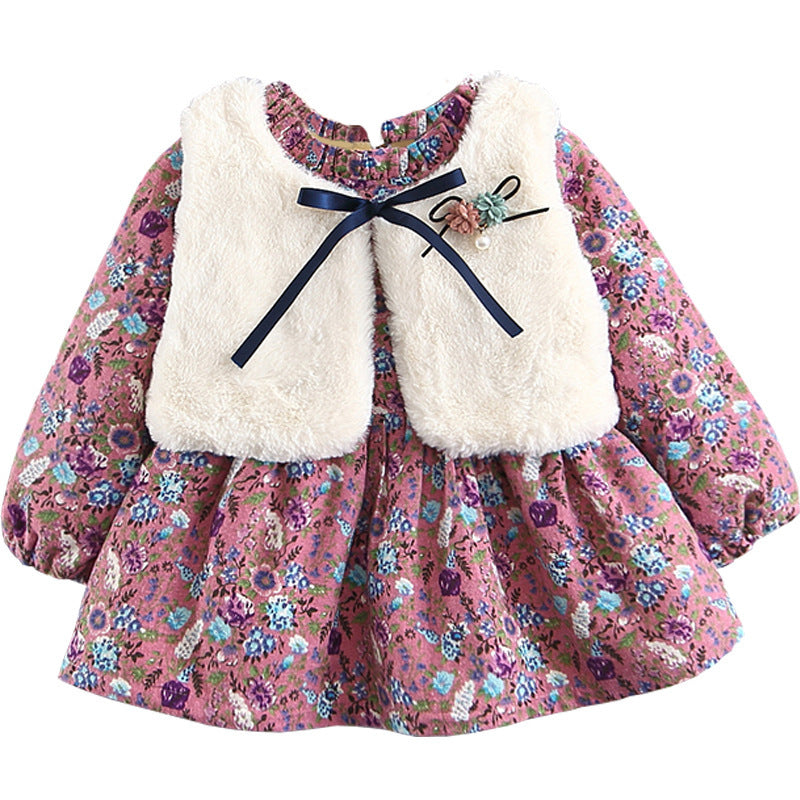 Girls skirt suit plus velvet baby and toddler