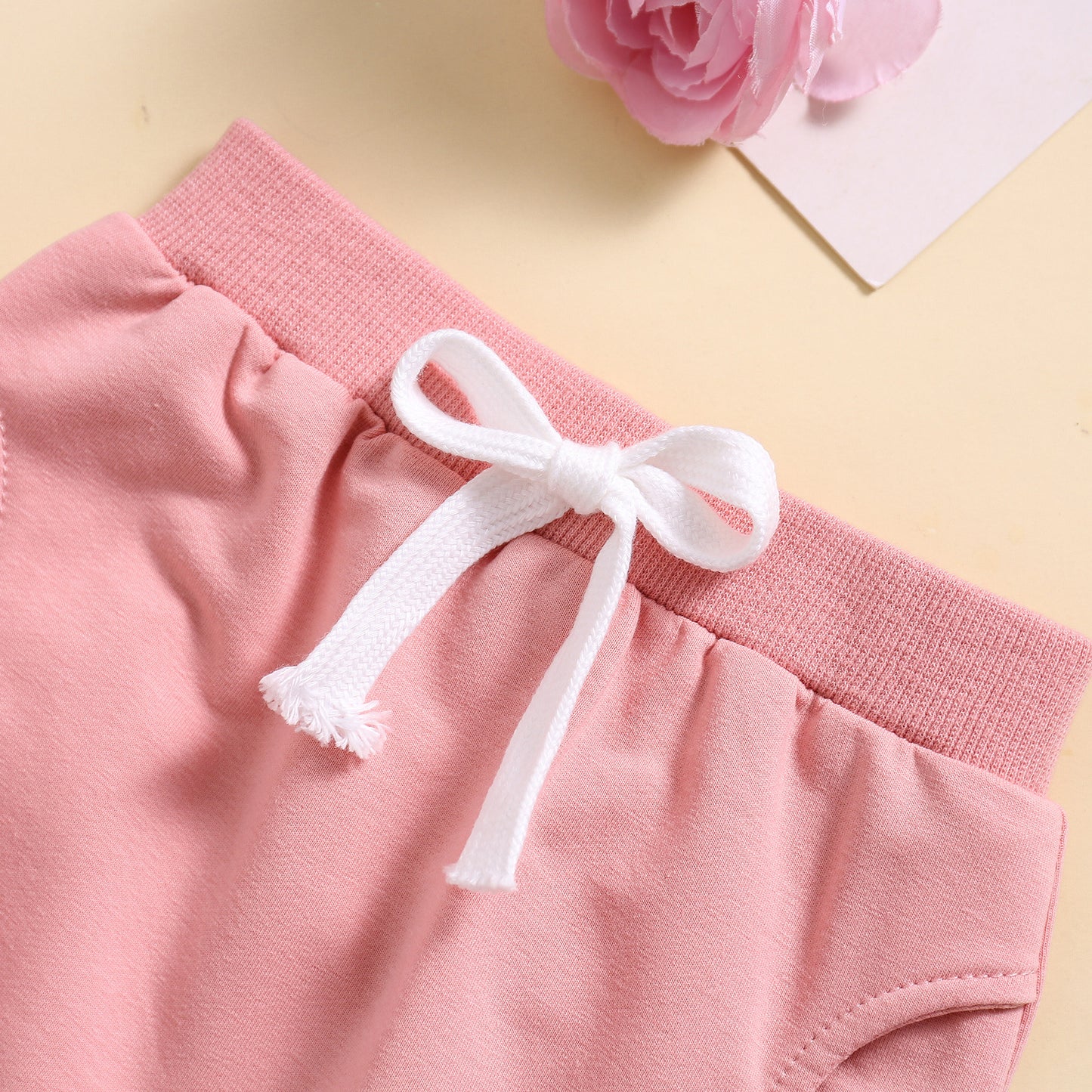 Love Letter Print Pullover Sweatshirt Front Lace-up Decorative Rope Sweatpants