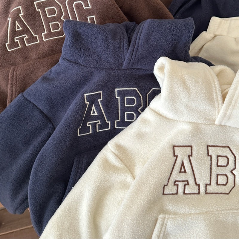 Boys' Sports Brushed Hoody Trousers Suit