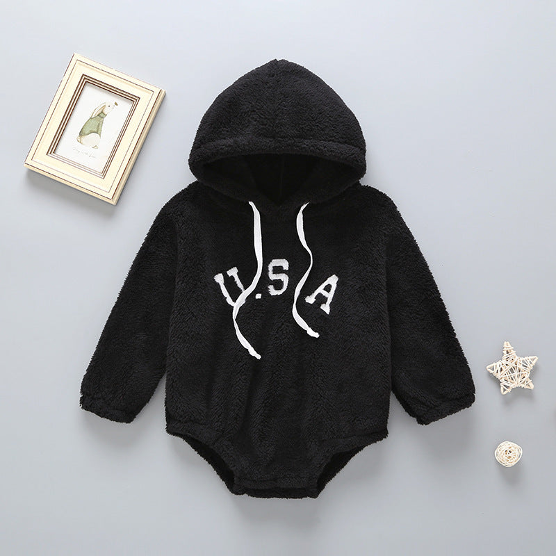 Infant Toddler Cute Plush One-piece Sweater Baby Autumn And Winter Romper Romper