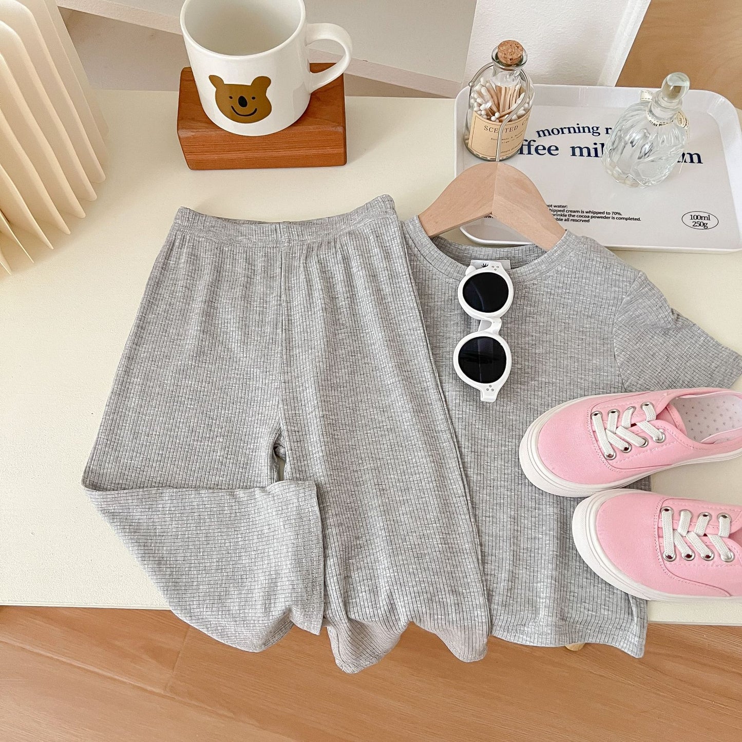 Spring And Summer Wide-leg Pants Korean Style Fried Street Girl Thin Type Casual Sports Trousers