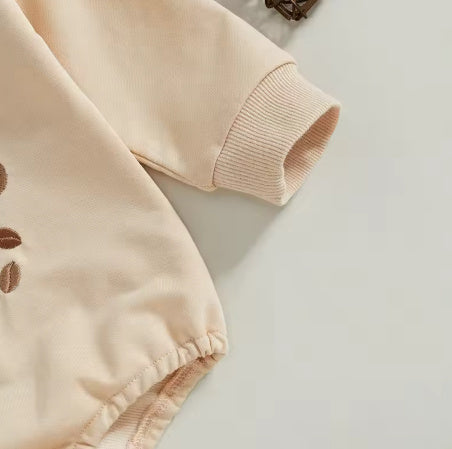 Alphabet Embroidery Long-sleeve Jumpsuit