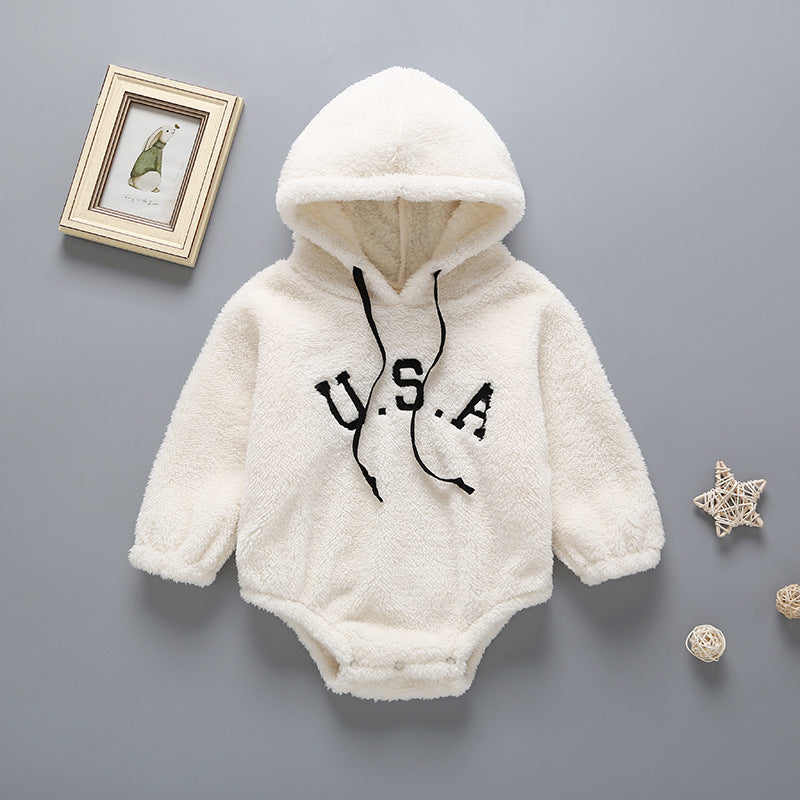 Infant Toddler Cute Plush One-piece Sweater Baby Autumn And Winter Romper Romper