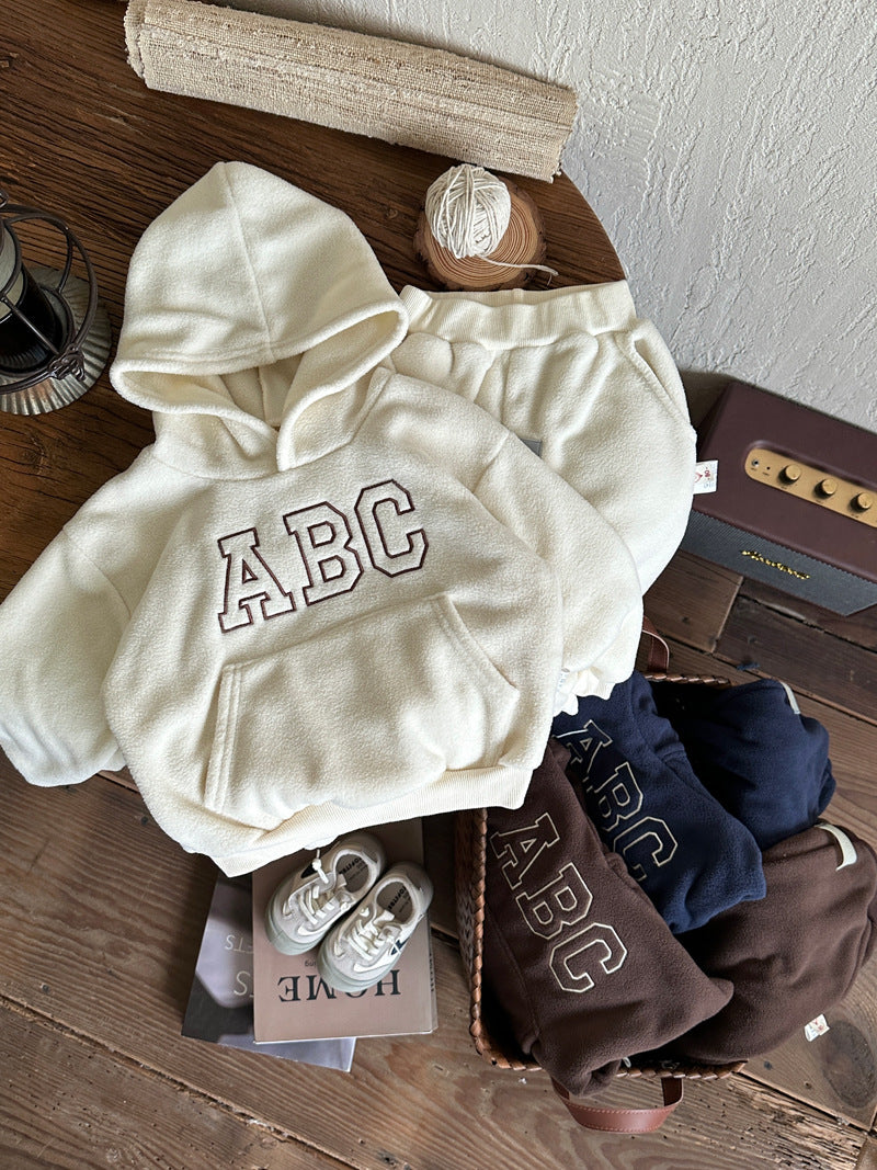 Boys' Sports Brushed Hoody Trousers Suit