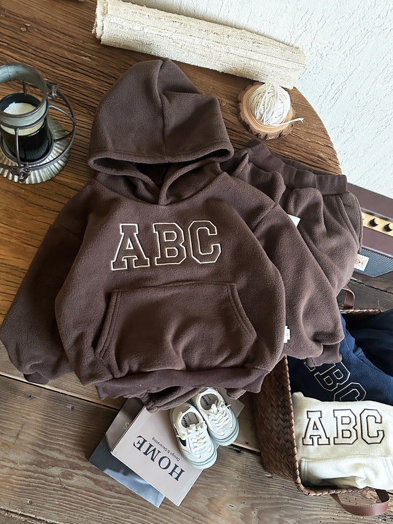 Boys' Sports Brushed Hoody Trousers Suit