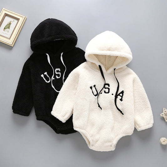 Infant Toddler Cute Plush One-piece Sweater Baby Autumn And Winter Romper Romper