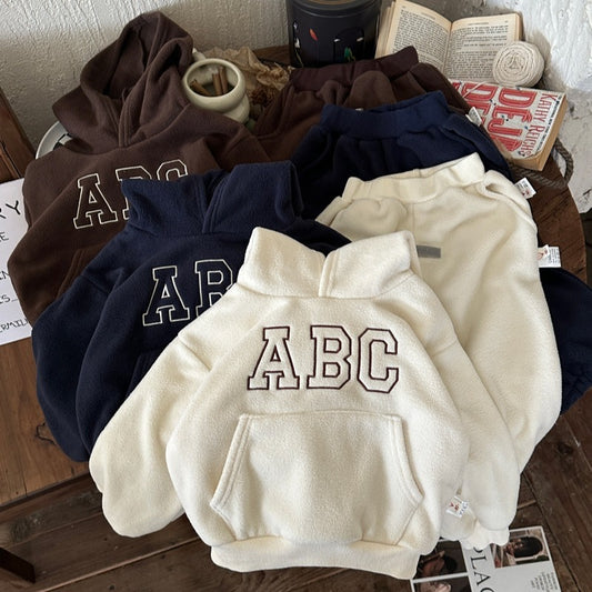 Boys' Sports Brushed Hoody Trousers Suit