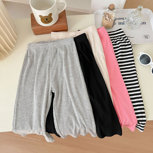 Spring And Summer Wide-leg Pants Korean Style Fried Street Girl Thin Type Casual Sports Trousers
